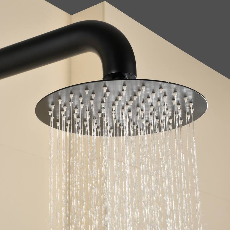 81"H Stainless Steel Freestanding Outdoor Shower with Handheld Shower