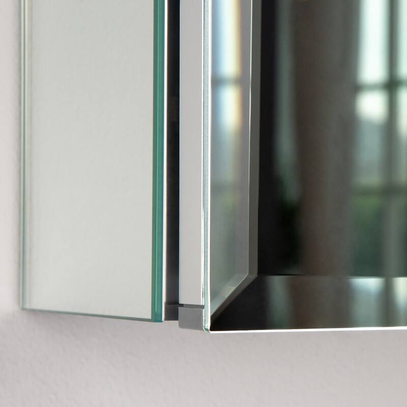 Alvana Aluminum Bathroom Medicine Cabinet with Single Door Mirror, Recessed or Wall-mounted