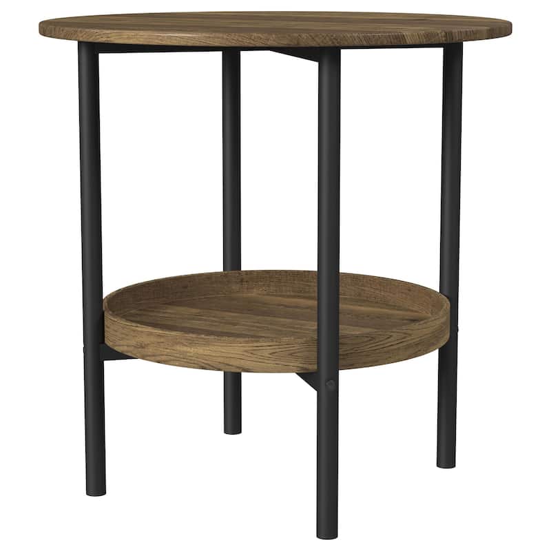 Delfin Round Coffee And End Table Set Brown