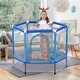 preview thumbnail 1 of 3, 55'' Toddlers Trampoline with Safety Enclosure Net and Balls, Indoor Outdoor Mini Trampoline for Kids Kids