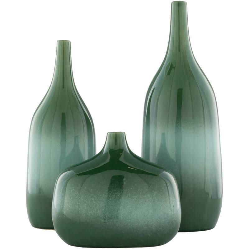 Maro Modern Ceramic Indoor Outdoor Vase Set (3 Pieces)