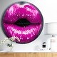 preview thumbnail 8 of 8, Designart 'Purple Lip Makeup' Oversized Shabby Chic Wall CLock 23 in. wide x 23 in. high