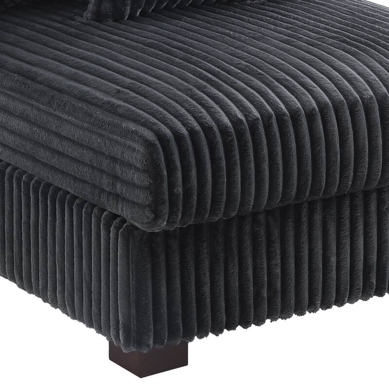 Plush Corduroy Modular Sectional Sofa Comfy Couch