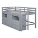 preview thumbnail 26 of 30, Double loft bed with 4 drawers under cabinets and shelves, white