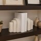 preview thumbnail 4 of 12, Modern Layered Arched Bookends - Home Desk Decor - Set of 2, 6", White - 6.0"