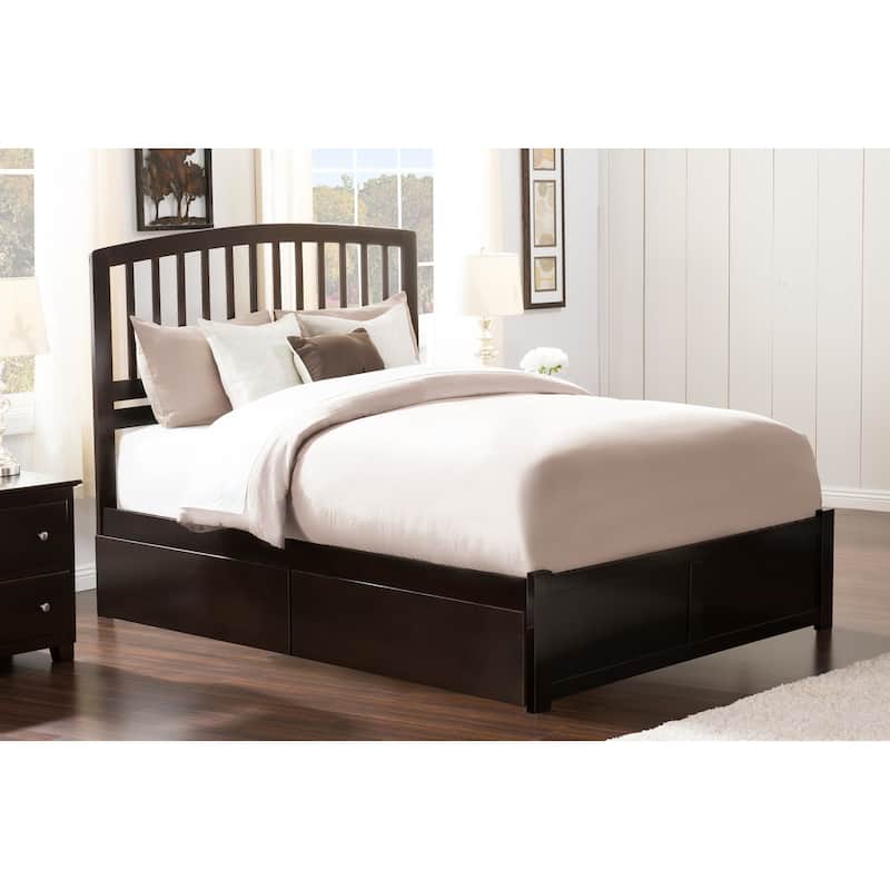 Platform Bed with Drawers - Modern Espresso Finish - Underbed Storage - Expandable Design
