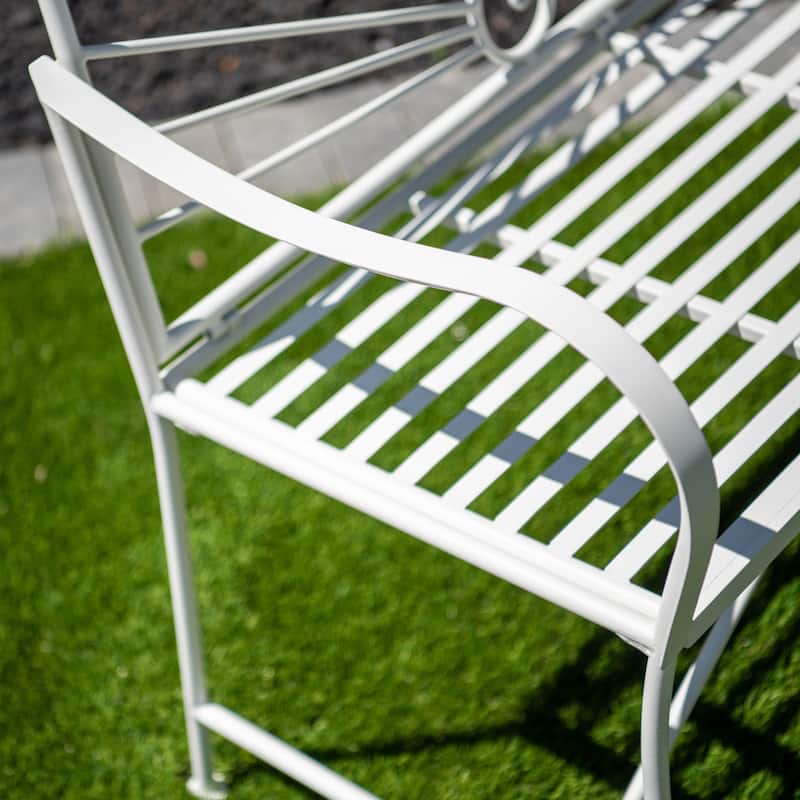 XBrand 44"L Iron Sun-Patterned Seat for Two Indoor/Outdoor Bench
