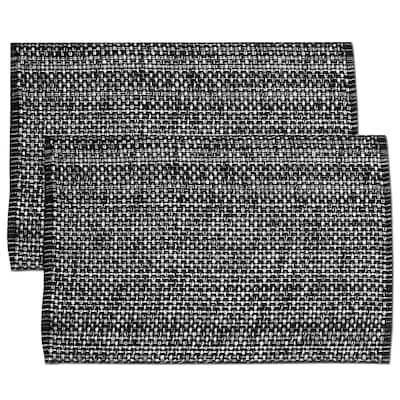 Sweet Home Collection Two Tone Cotton Woven 13x19 Placemats Black (Set of 2, 4, or 6)