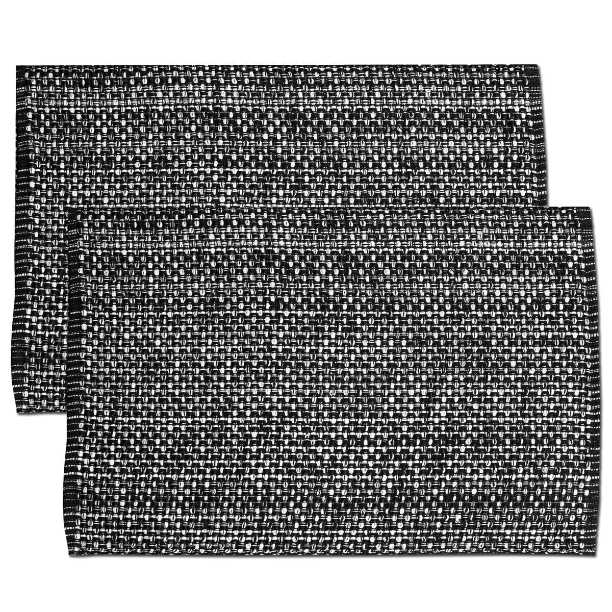 Sweet Home Collection Two Tone Cotton Woven 13x19 Placemats Black (Set of 2, 4, or 6)