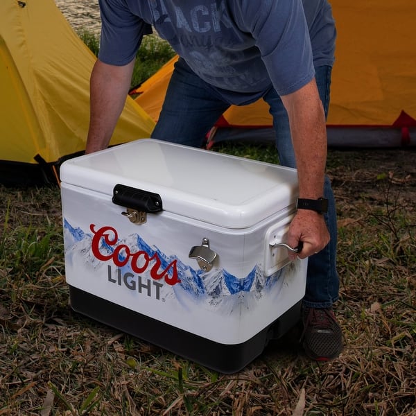 Retro Cooler Coors Light Ice Chest Cooler With Bottle Opener, 51L