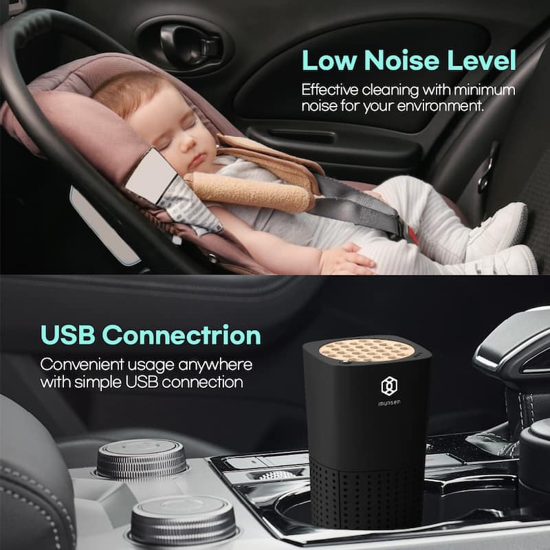IMUNSEN Portable Air Purifier with Cypress Wood Filter and HEPA Filter