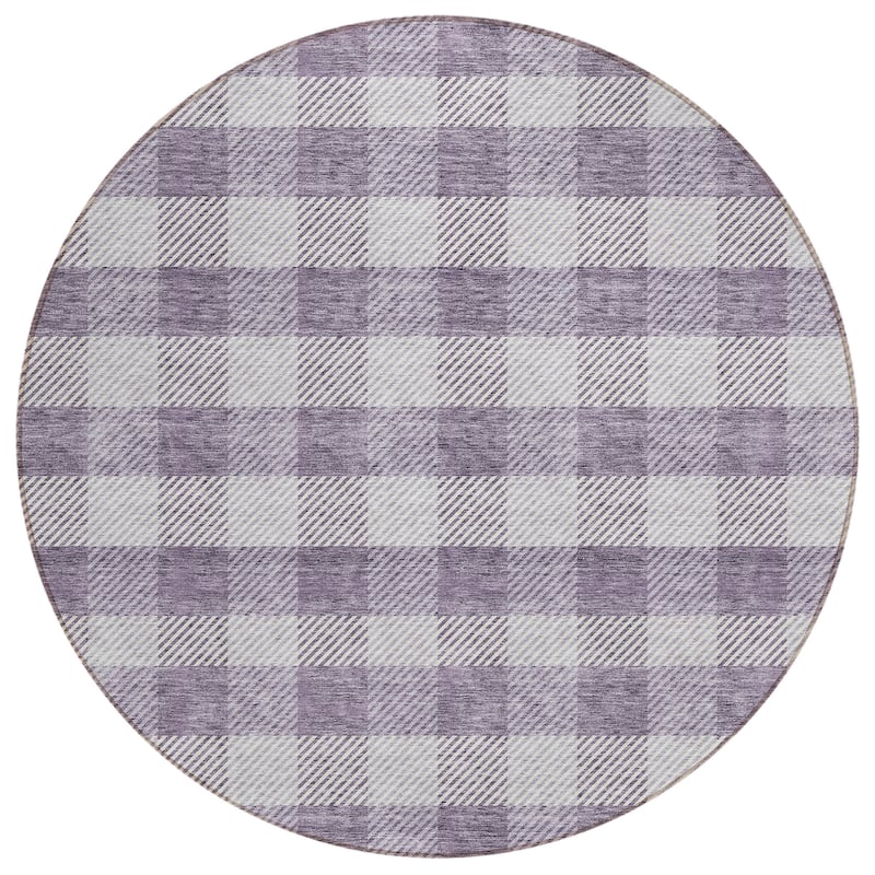 Machine Washable Indoor/ Outdoor Chantille Plaid Stripe Rug