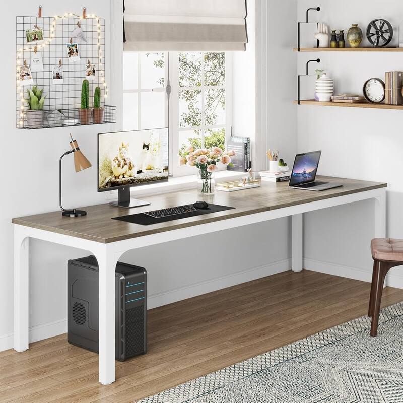 78.7" Extra Long 2-Person Computer Desk, Double Workstation for Home Office