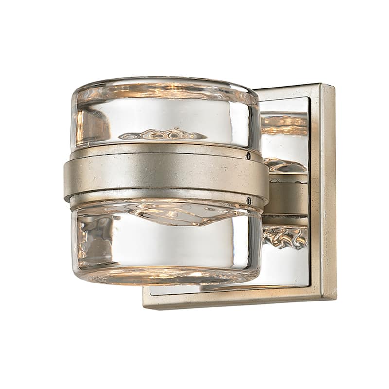 Troy Lighting Splash 1-light Silver Leaf/Polished Chrome Accents LED Bath/Wall Sconce