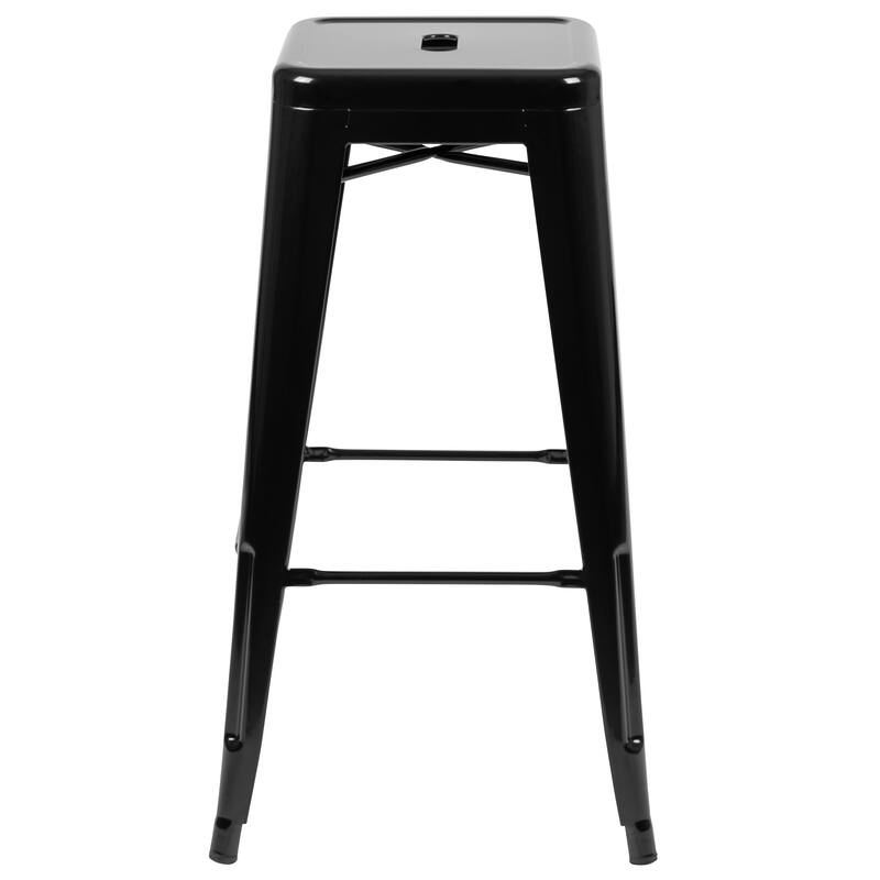 Metal 30-inch High Indoor Stackable Bar Stool (Set of 4)