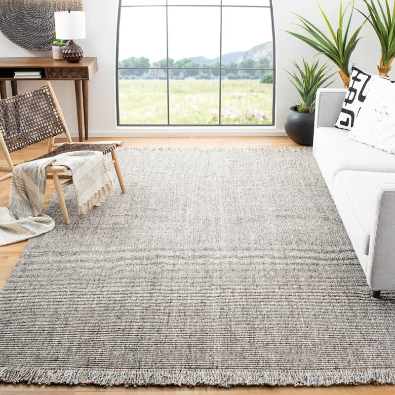 SAFAVIEH Handmade Natural Fiber Reneta Jute Fringe Rug - 10' x 14' - Grey/Natural