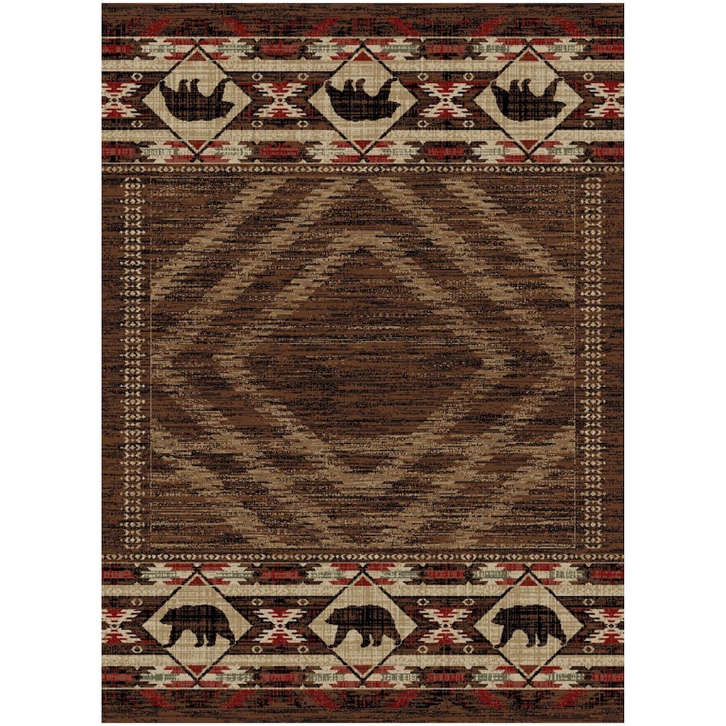 American Destination Hartland Brown Rustic Lodge Area Rug