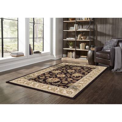 L'Baiet Camilla Oriental Akron Latex Collection 8' x 10' Area Rug, Red - 122.04x94.48x0.31