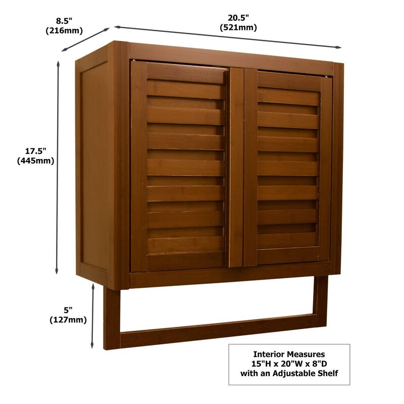 Porch & Den Burning Tree Solid Bamboo 2-door Wall Mount Spa Cabinet