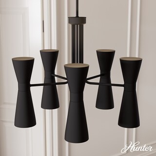 Hunter Zola Black 10-Light Chandelier - Dining Room, Bedroom, Living/Great Room, Foyer - Modern, Mid-Century - Designer!