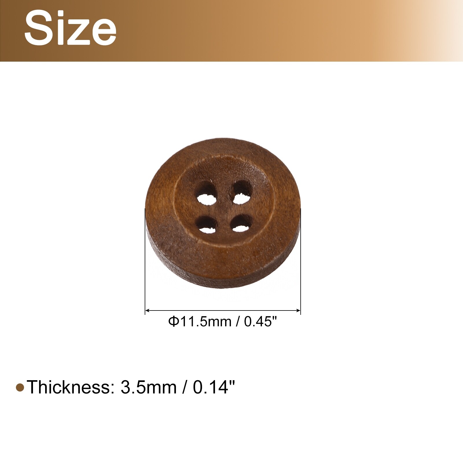 Wooden Buttons, Round Wood Sewing Button Craft for Sewing DIY Craft Clothing