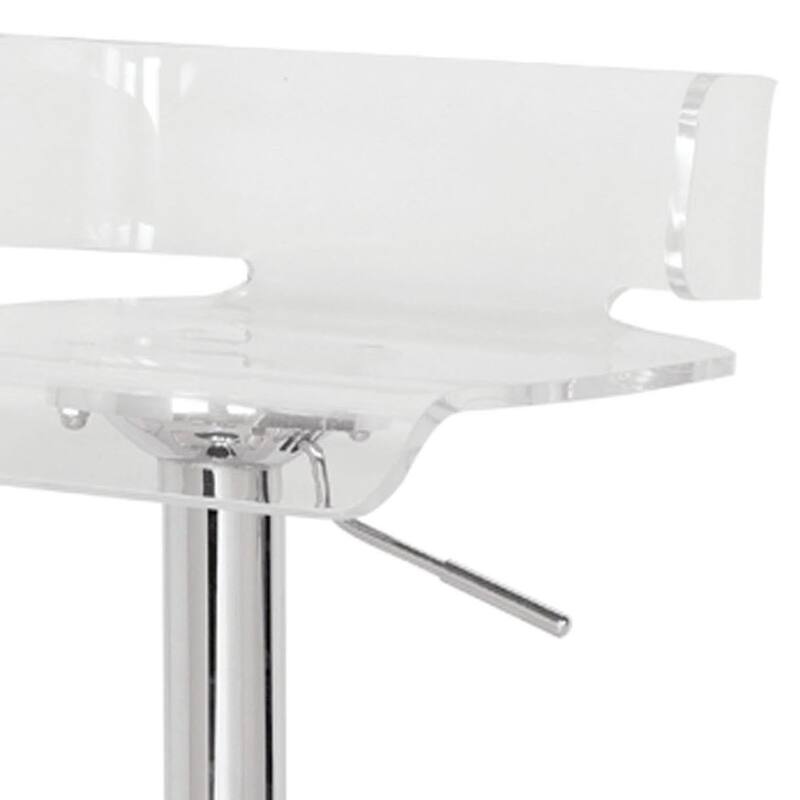 High Quality Chrome Adjustable Swivel Stool,Casual & Comfortable - Single - Clear - Adjustable
