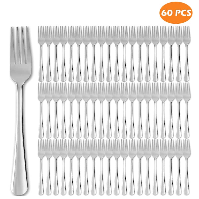 60 Pieces Forks /Spoons/Knives Silverware Set Stainless Steel Flatware Set - 60PCS Dinner Forks