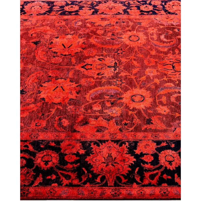 Contemporary Overdyed Wool Hand Knotted Area Rug - 4' 7" x 7' 4"