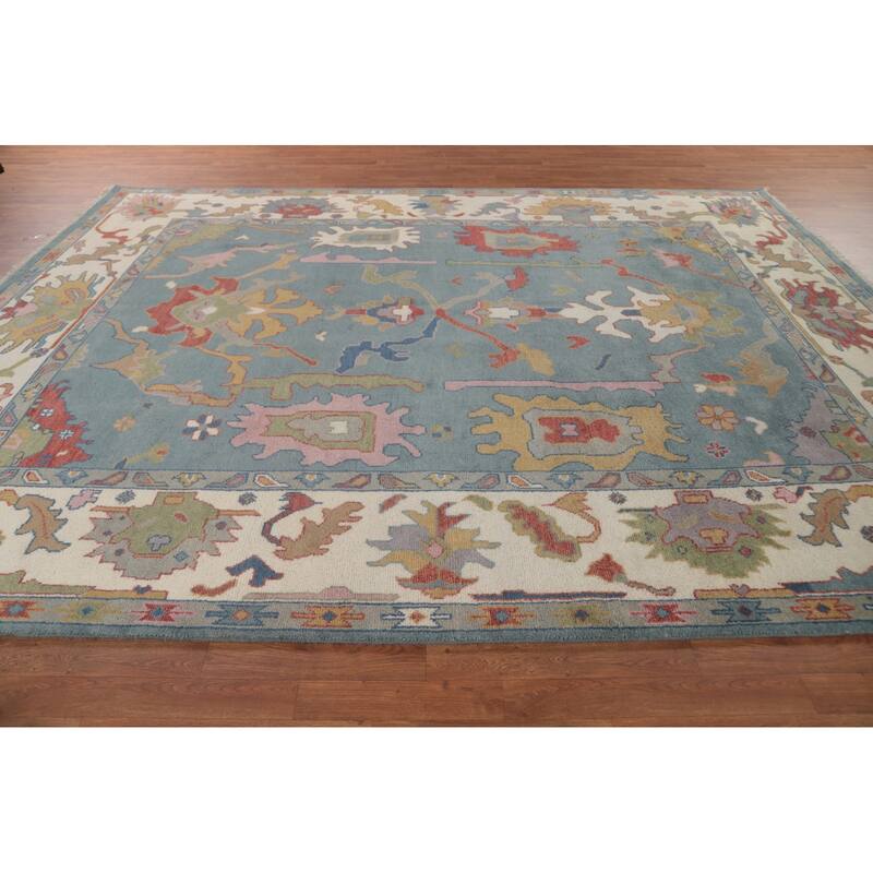 Oushak Oriental Area Rug Handmade Bedroom Wool Carpet - 9'2"x 11'8"