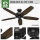 preview thumbnail 10 of 25, Hunter 52" Builder Elite Ceiling Fan w/Pull Chains - Traditional, Casual, Transitional