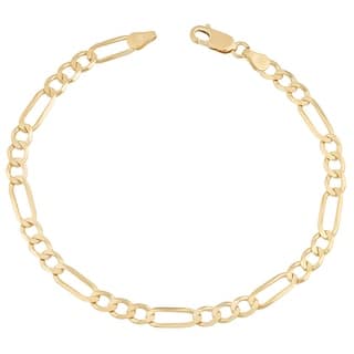 14k Ankle Bracelets Online At Our Best Body Mcs Jewelry Inc 14 Karat Yellow Gold Solid Figaro Anklet Bracelet 10 Inches