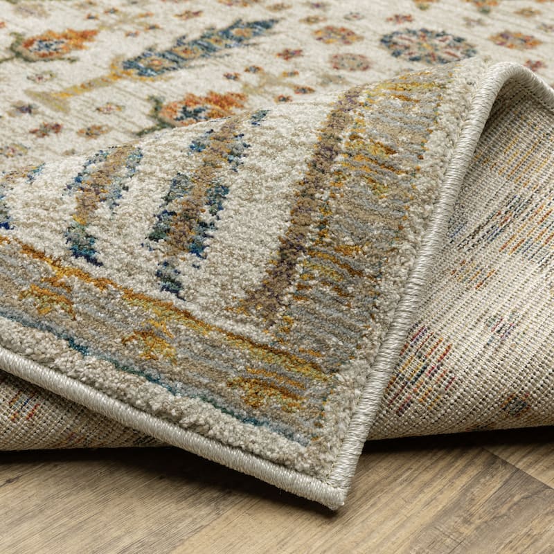 Style Haven Adalynn Ancient Traditions Ivory/Gold Area Rug