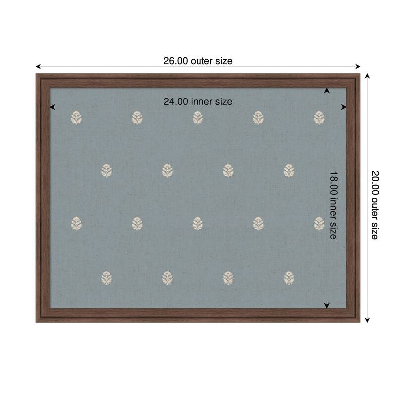 Kate and Laurel Pinboard Blue Botanical Block Print