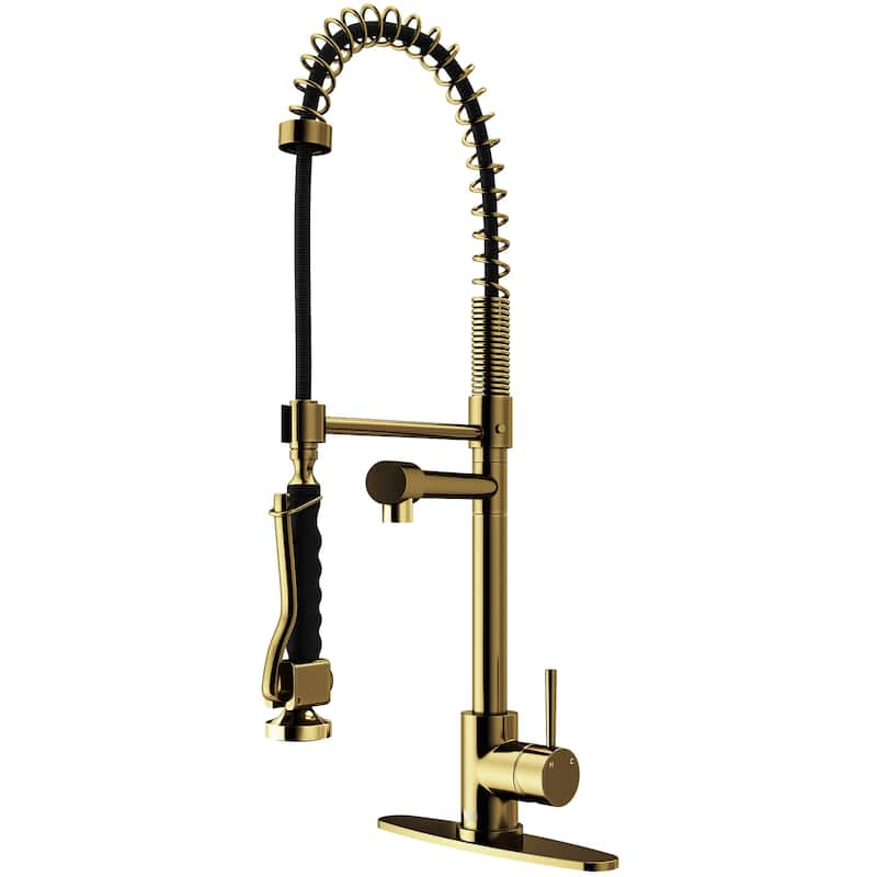 VIGO Zurich 27" H Single Handle Pull-Down Sprayer Kitchen Faucet