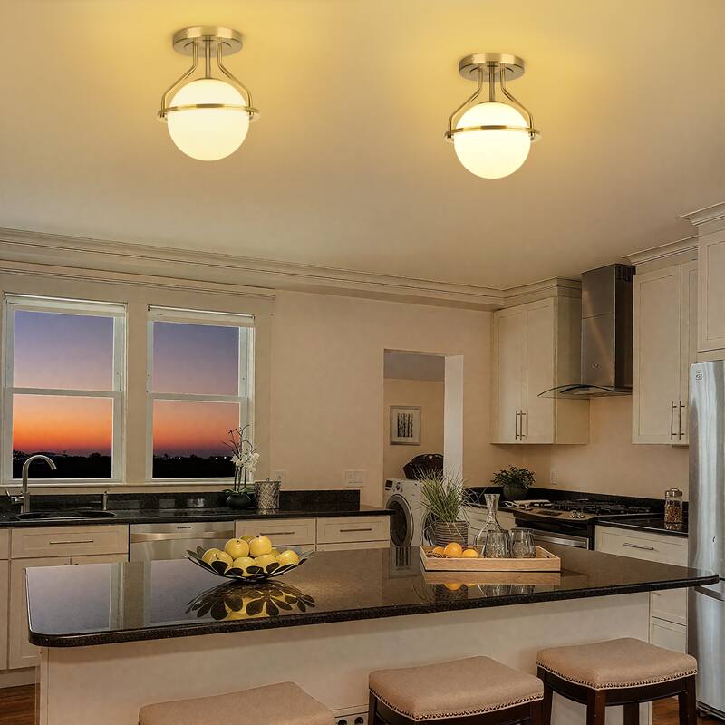 1-Lights Glass Flush Mount