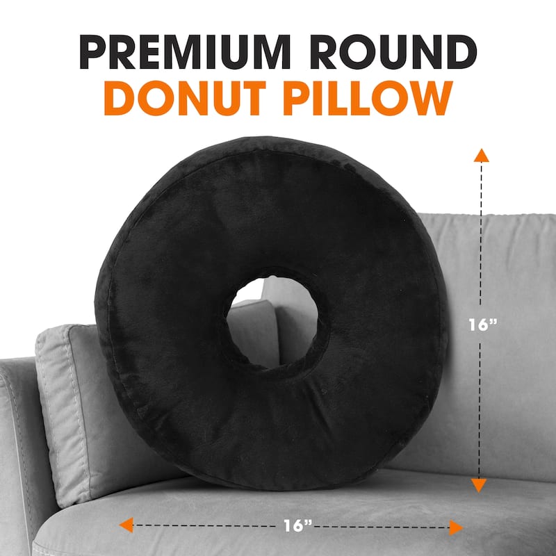 Cheer Collection Super Soft Round Donut Pillow - Assorted Colors