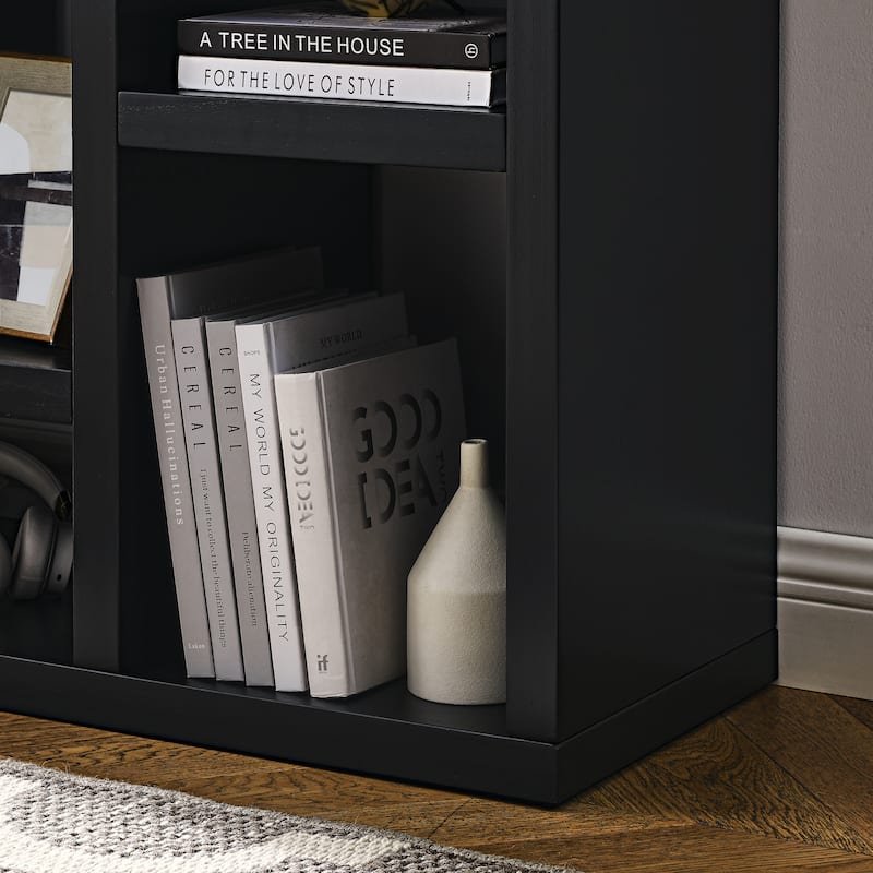 3-Shelf Solid Wood Bookcase Vintage Storage Cabinet Rack