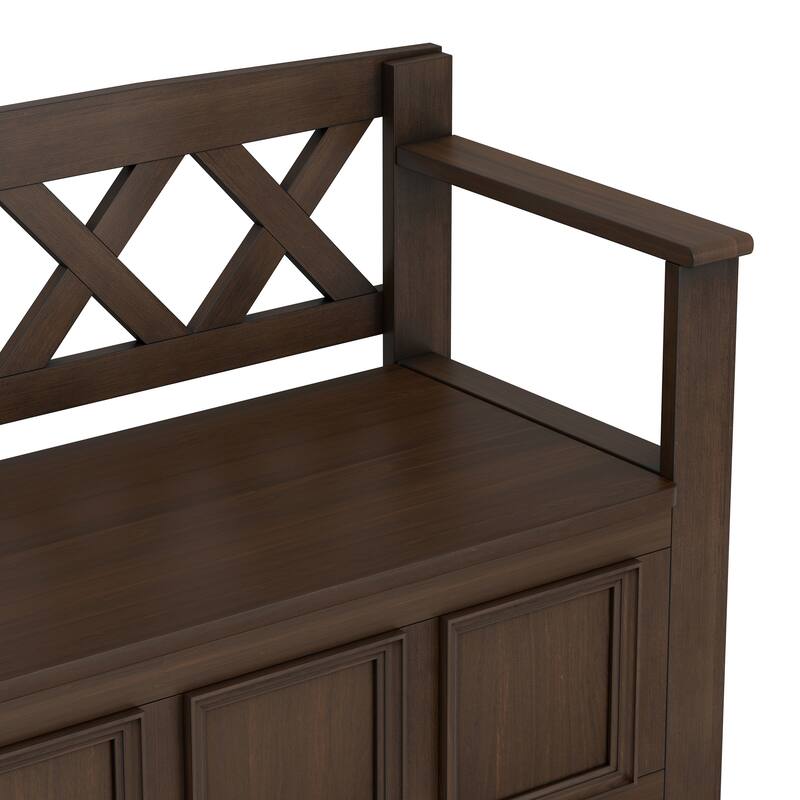 WYNDENHALL Halifax 48 inch Wide Solid Wood Transitional Entryway Bench - 48 Inches wide
