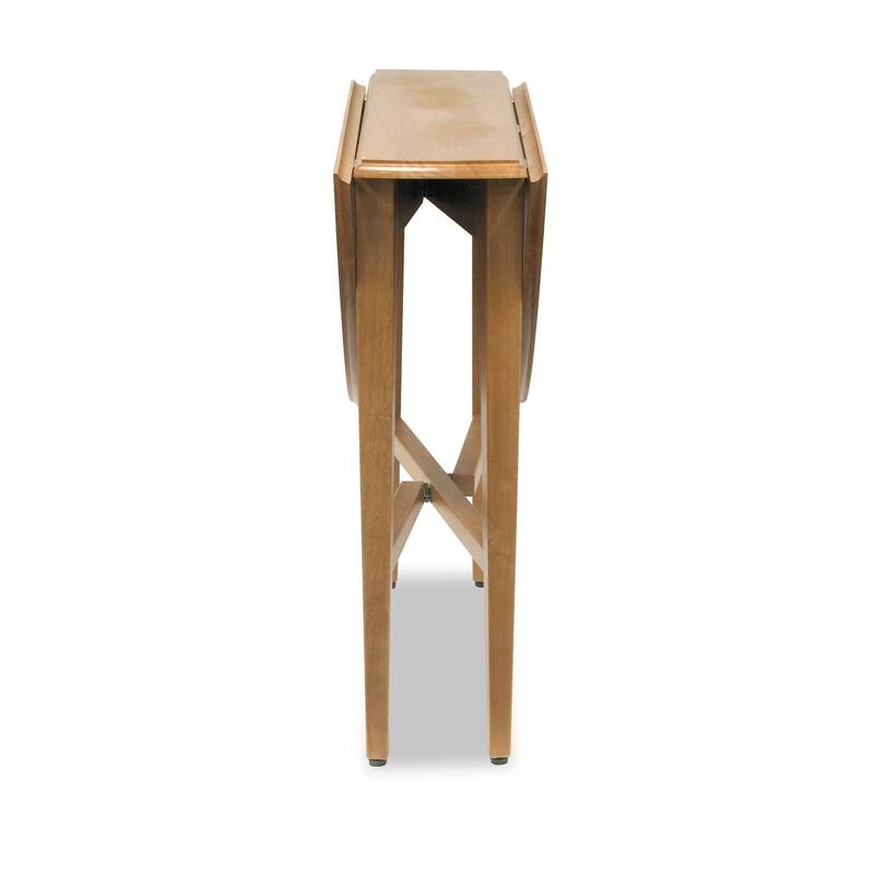 Double Drop Leaf Round Dining Table, Light Oak - 41.97 x 41.97 x 29.37 inches
