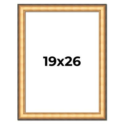 19x26 Frame Gold Plein Aire Solid Wood Picture Frame Width 2 Inches |