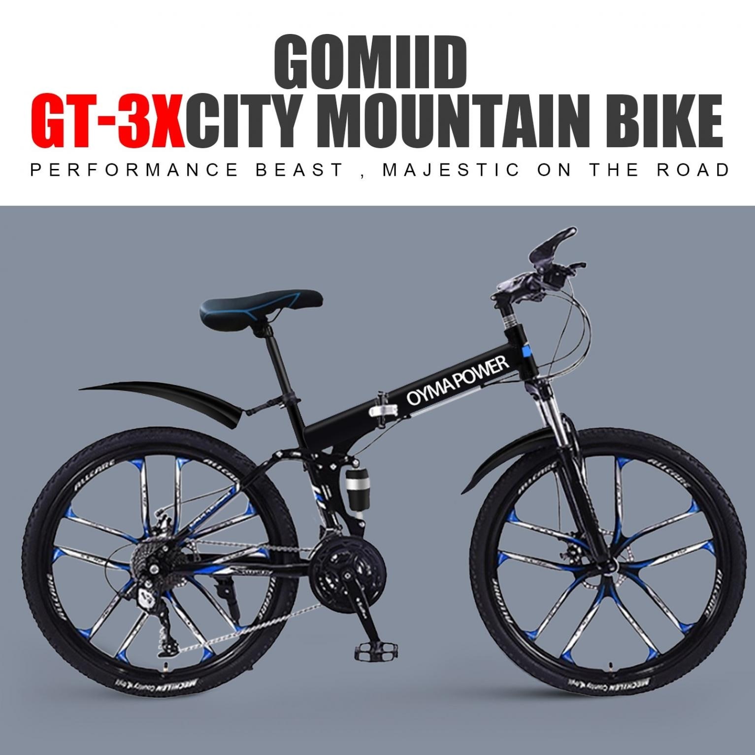 26 inch 21 Speed Folding Mountain Bike High Carbon Steel Double 