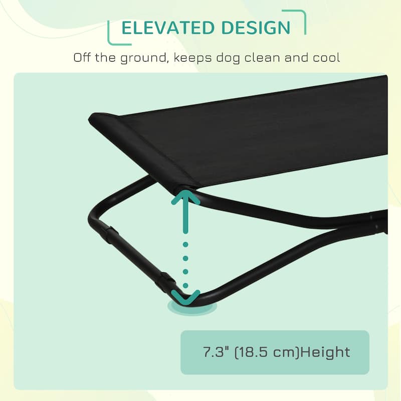 PawHut Elevated Dog Bed with Breathable Fabric, Foldable Pet Cot with Heavy Duty Steel Frame