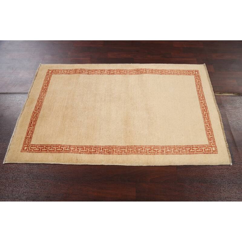 Geometric Contemporary Gabbeh Kashkoli Oriental Area Rug Wool Handmade - 3'2" x 5'1"