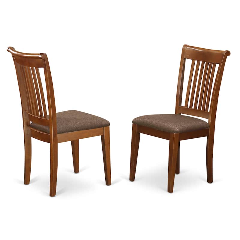 East West Furniture 7 Piece Dining Room Table Set- an Oval Kitchen Table and 6 Solid Chairs, Saddle Brown(Seat Type Options)