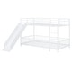 preview thumbnail 4 of 38, Twin over Twin Size Metal Bunk Bed with Slide & Guardrails