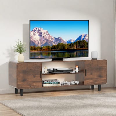 50.7" TV Stand with Storage for 55" TVs, 3-Tier Shelves and 110lb Capacity, Easy Assembly