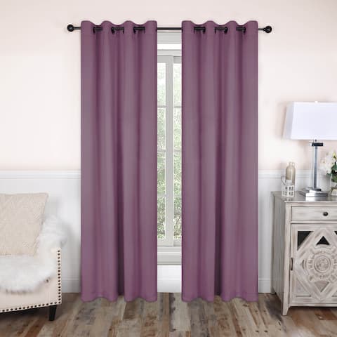 Classic Modern Solid Room Darkening Blackout Curtain Set by Superior