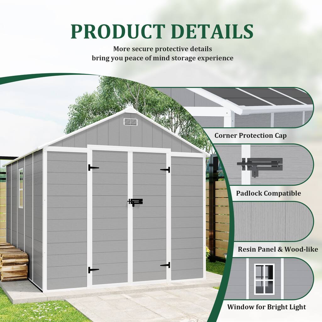 Compact Garden Shed Storage Shed with Pent Roof & Punched Vents Tool Shed with Hinged Door for Backyard