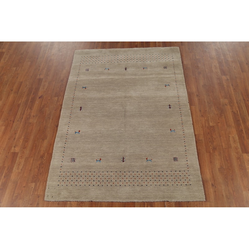 Gabbeh Oriental Area Rug Handmade Bedroom Wool Carpet - 4'7"x 6'5"