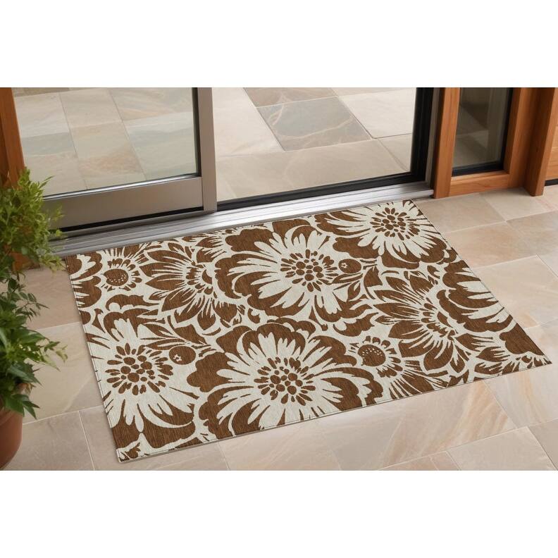 Alfine Garden-Inspired Weather Resistant Versatile Elegance Outdoor Rug - 2' x 3' - Multi